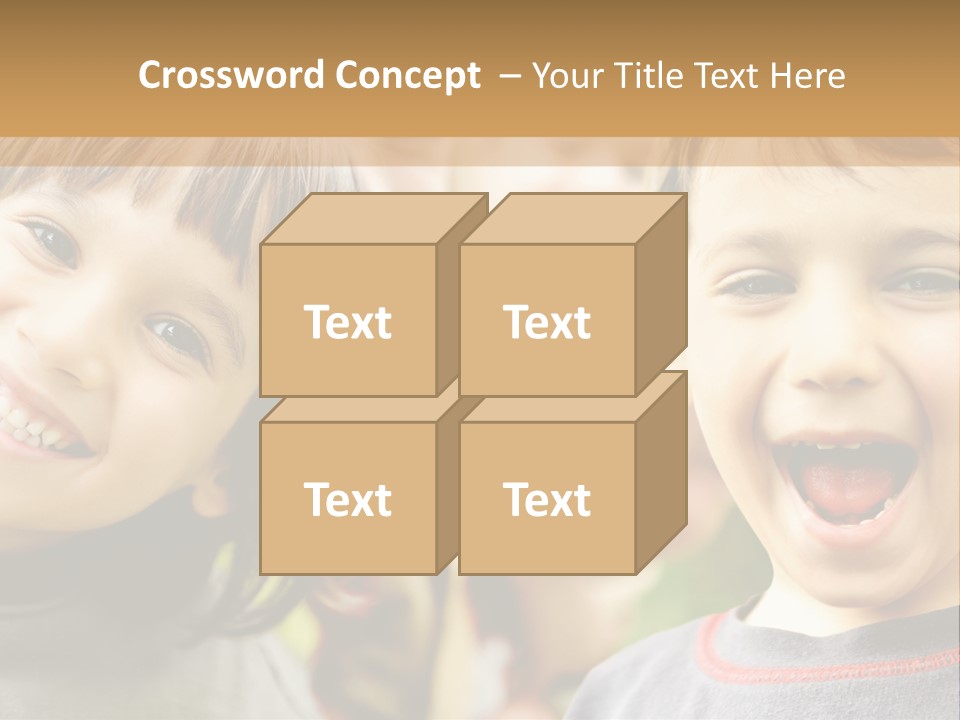 A Group Of Children Are Smiling For The Camera PowerPoint Template