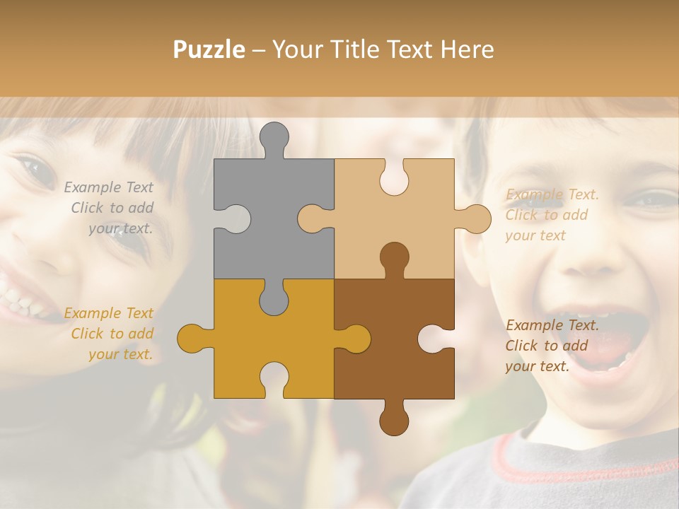 A Group Of Children Are Smiling For The Camera PowerPoint Template