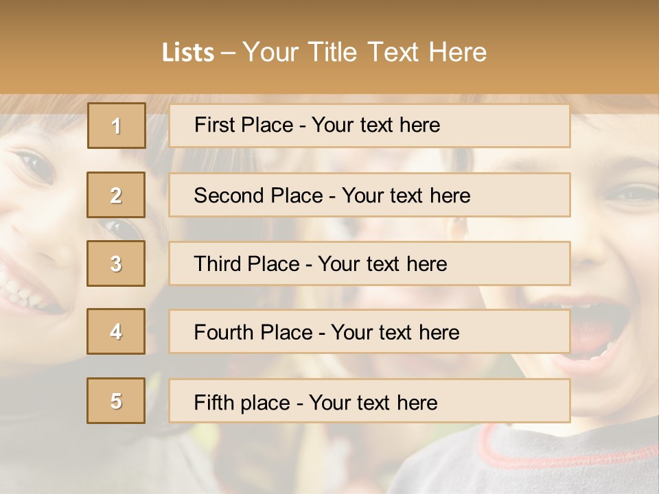 A Group Of Children Are Smiling For The Camera PowerPoint Template