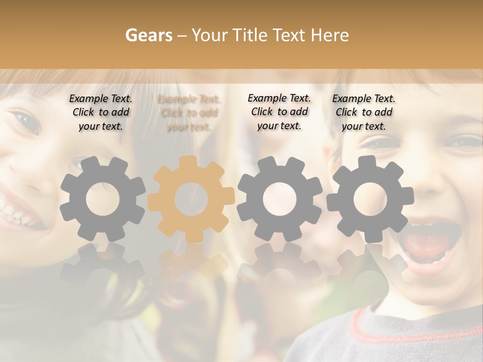 A Group Of Children Are Smiling For The Camera PowerPoint Template