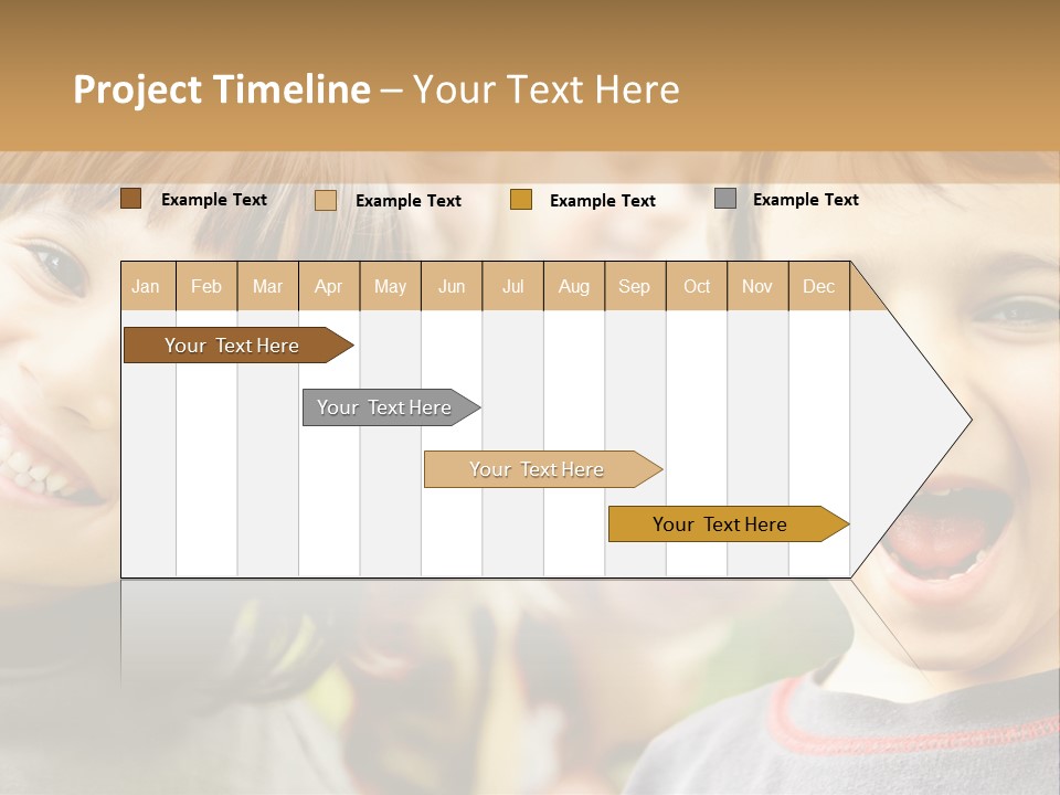 A Group Of Children Are Smiling For The Camera PowerPoint Template