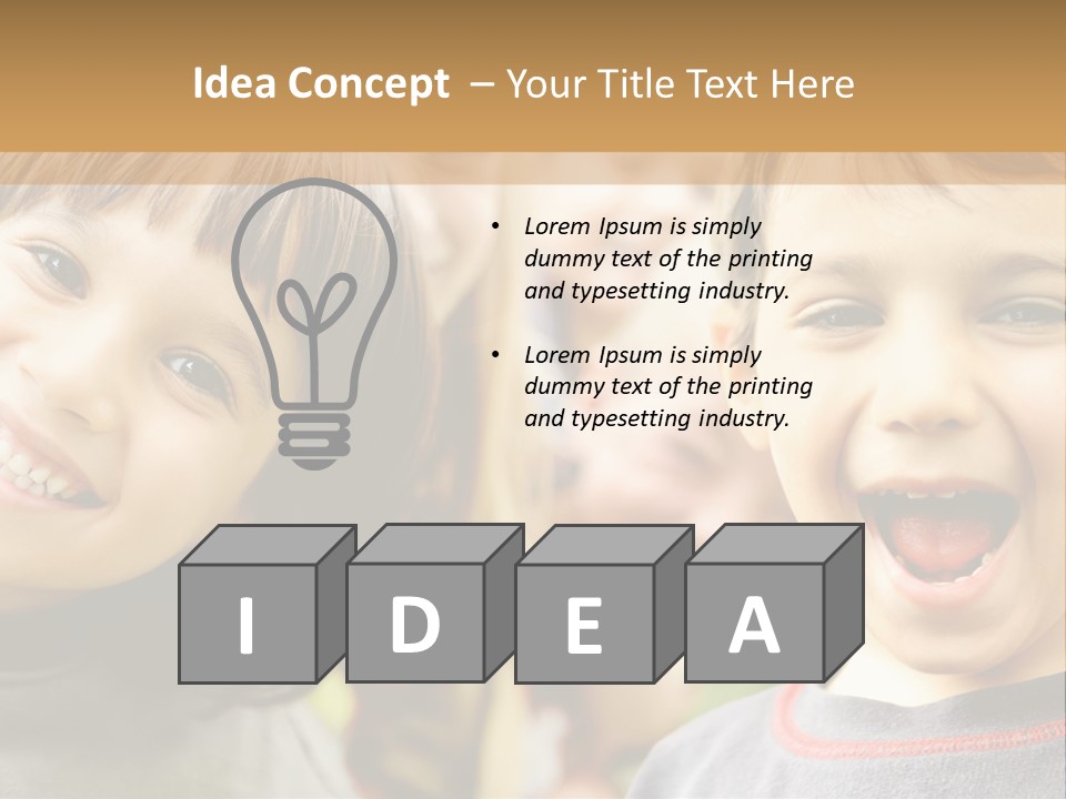 A Group Of Children Are Smiling For The Camera PowerPoint Template