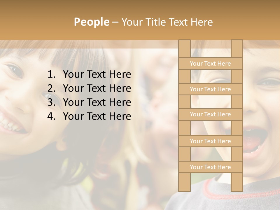 A Group Of Children Are Smiling For The Camera PowerPoint Template