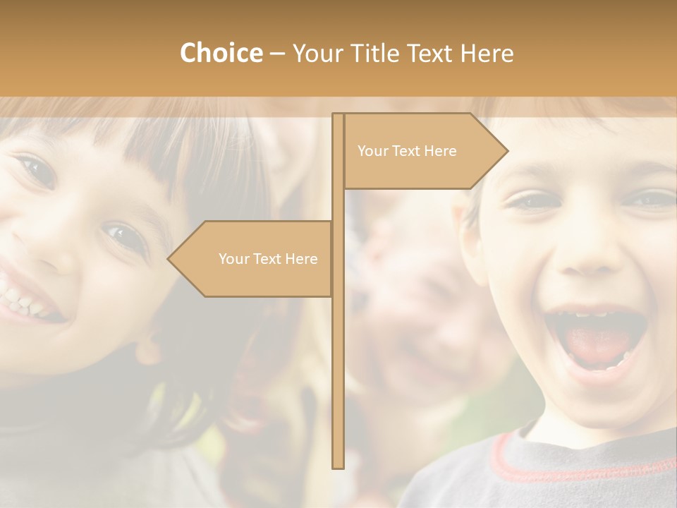 A Group Of Children Are Smiling For The Camera PowerPoint Template