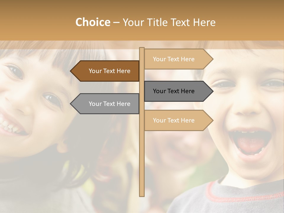 A Group Of Children Are Smiling For The Camera PowerPoint Template