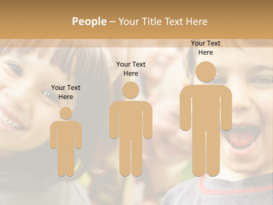 A Group Of Children Are Smiling For The Camera PowerPoint Template