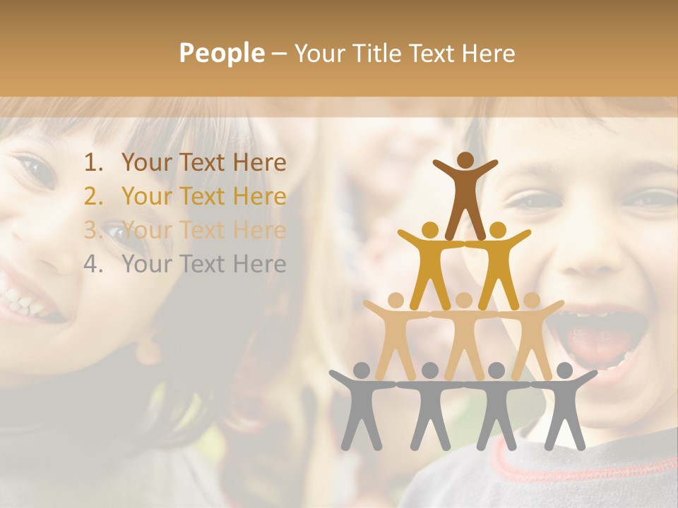 A Group Of Children Are Smiling For The Camera PowerPoint Template
