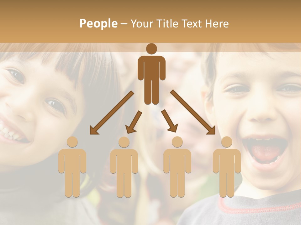 A Group Of Children Are Smiling For The Camera PowerPoint Template