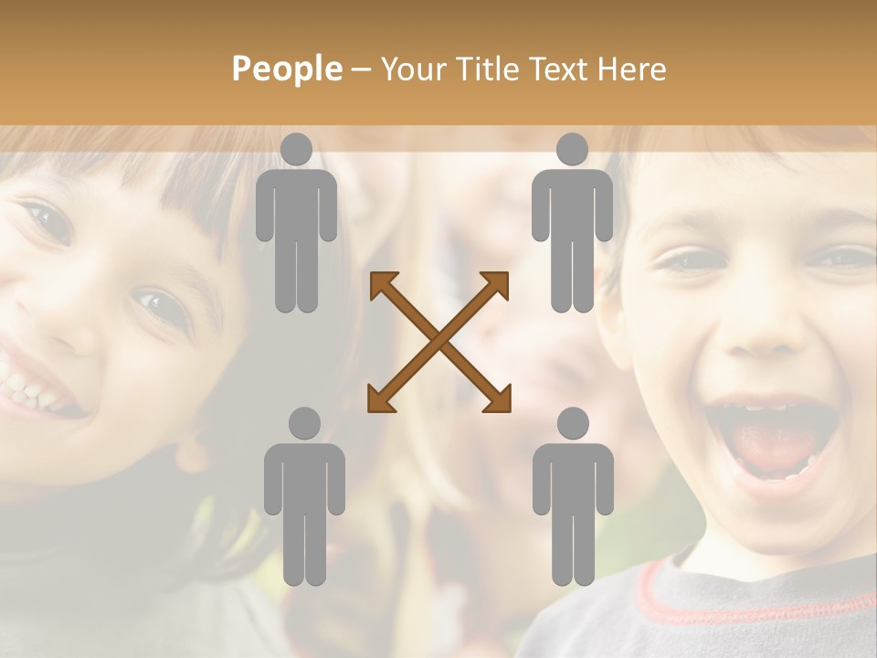 A Group Of Children Are Smiling For The Camera PowerPoint Template