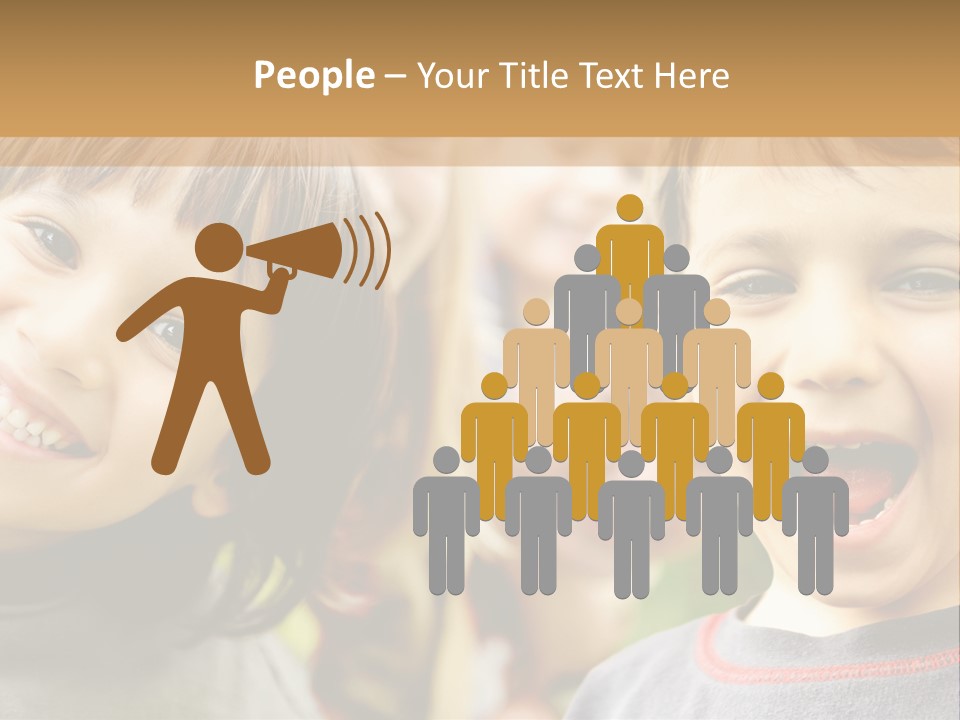 A Group Of Children Are Smiling For The Camera PowerPoint Template