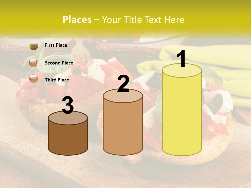 A Wooden Cutting Board Topped With Different Types Of Food PowerPoint Template