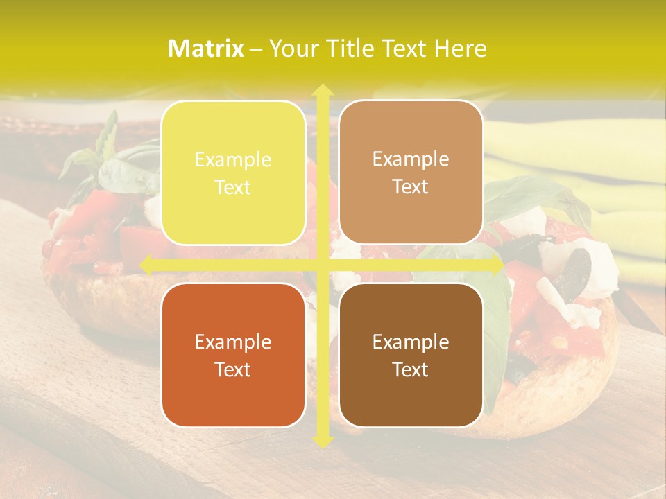 A Wooden Cutting Board Topped With Different Types Of Food PowerPoint Template