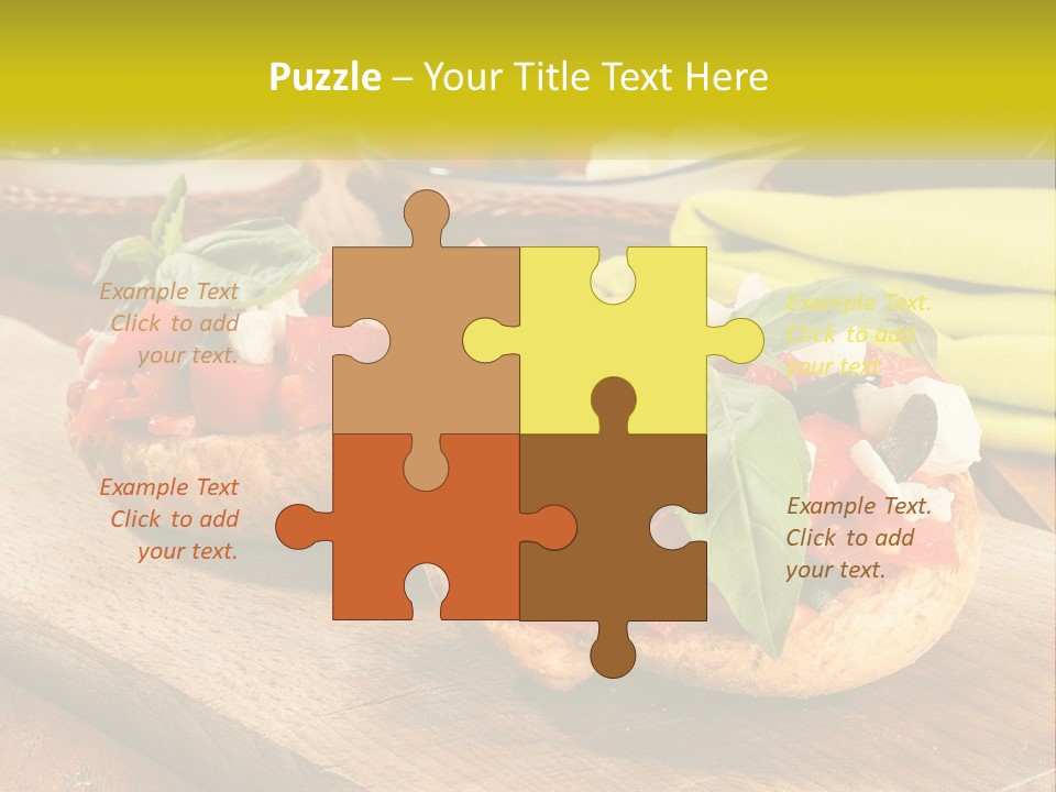 A Wooden Cutting Board Topped With Different Types Of Food PowerPoint Template
