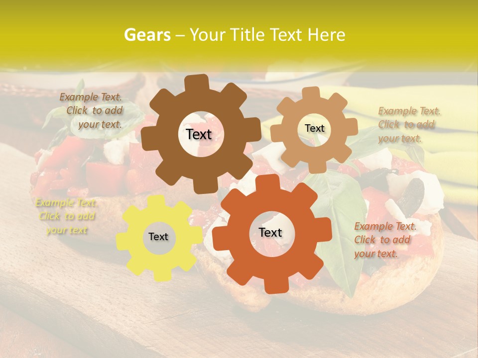 A Wooden Cutting Board Topped With Different Types Of Food PowerPoint Template