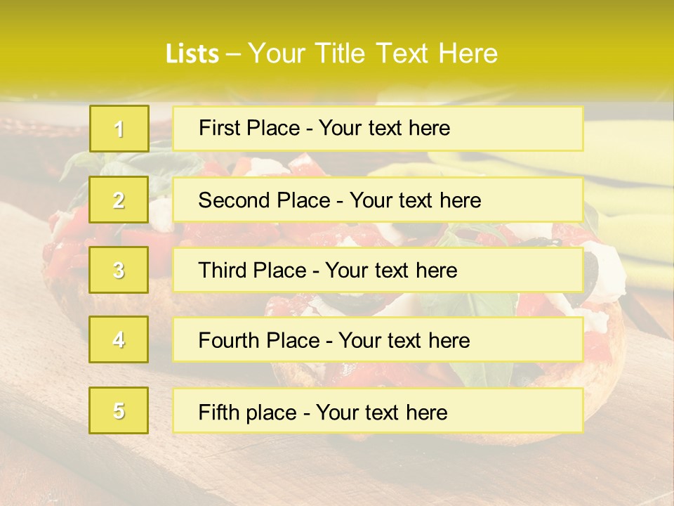 A Wooden Cutting Board Topped With Different Types Of Food PowerPoint Template
