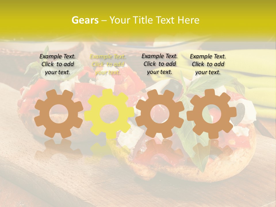 A Wooden Cutting Board Topped With Different Types Of Food PowerPoint Template