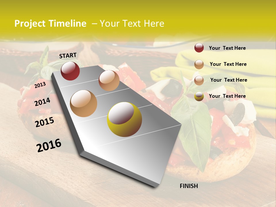 A Wooden Cutting Board Topped With Different Types Of Food PowerPoint Template