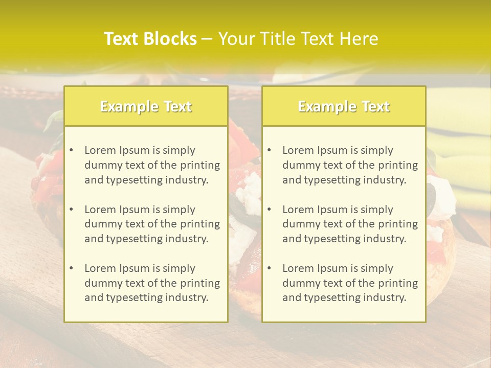 A Wooden Cutting Board Topped With Different Types Of Food PowerPoint Template