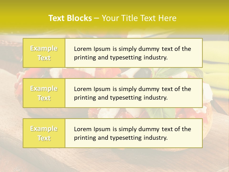 A Wooden Cutting Board Topped With Different Types Of Food PowerPoint Template