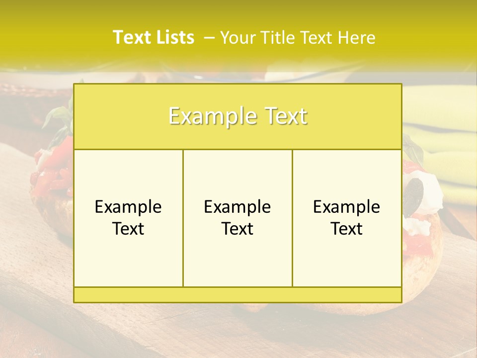 A Wooden Cutting Board Topped With Different Types Of Food PowerPoint Template