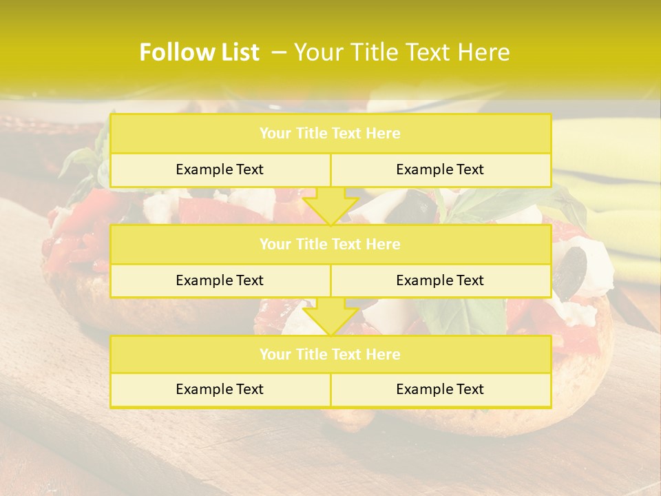 A Wooden Cutting Board Topped With Different Types Of Food PowerPoint Template