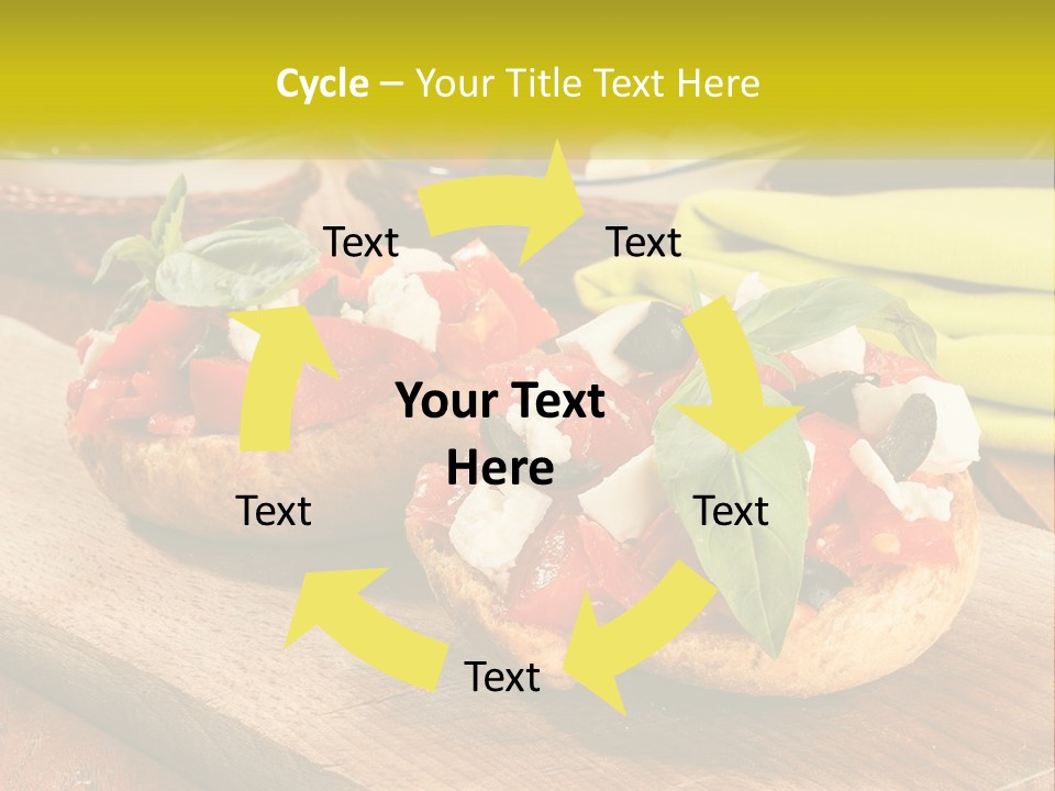 A Wooden Cutting Board Topped With Different Types Of Food PowerPoint Template