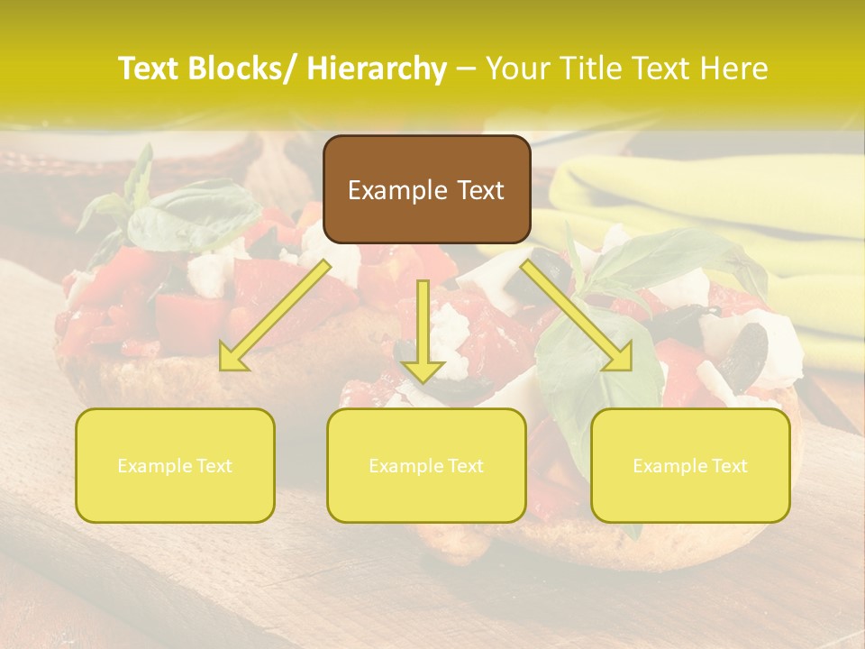 A Wooden Cutting Board Topped With Different Types Of Food PowerPoint Template