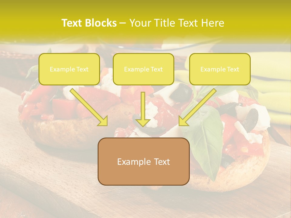 A Wooden Cutting Board Topped With Different Types Of Food PowerPoint Template