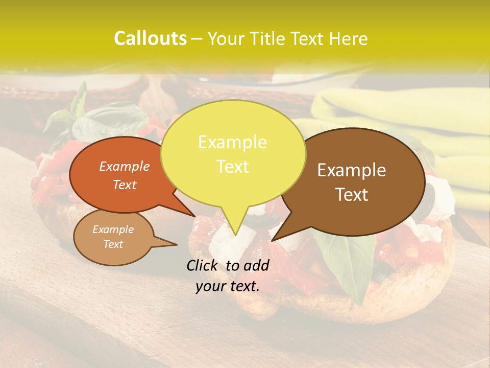 A Wooden Cutting Board Topped With Different Types Of Food PowerPoint Template