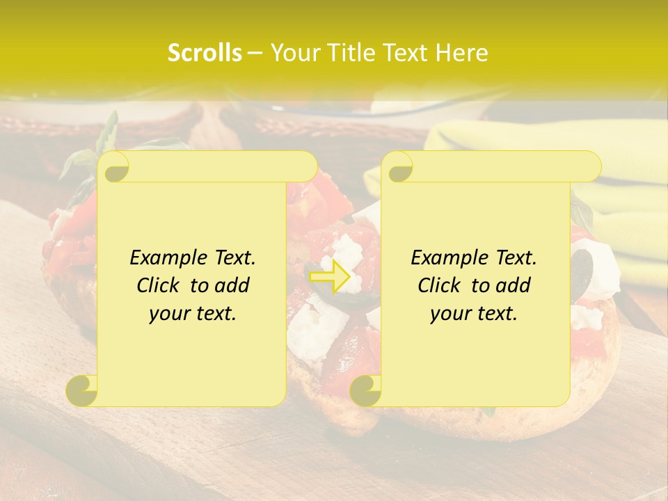 A Wooden Cutting Board Topped With Different Types Of Food PowerPoint Template