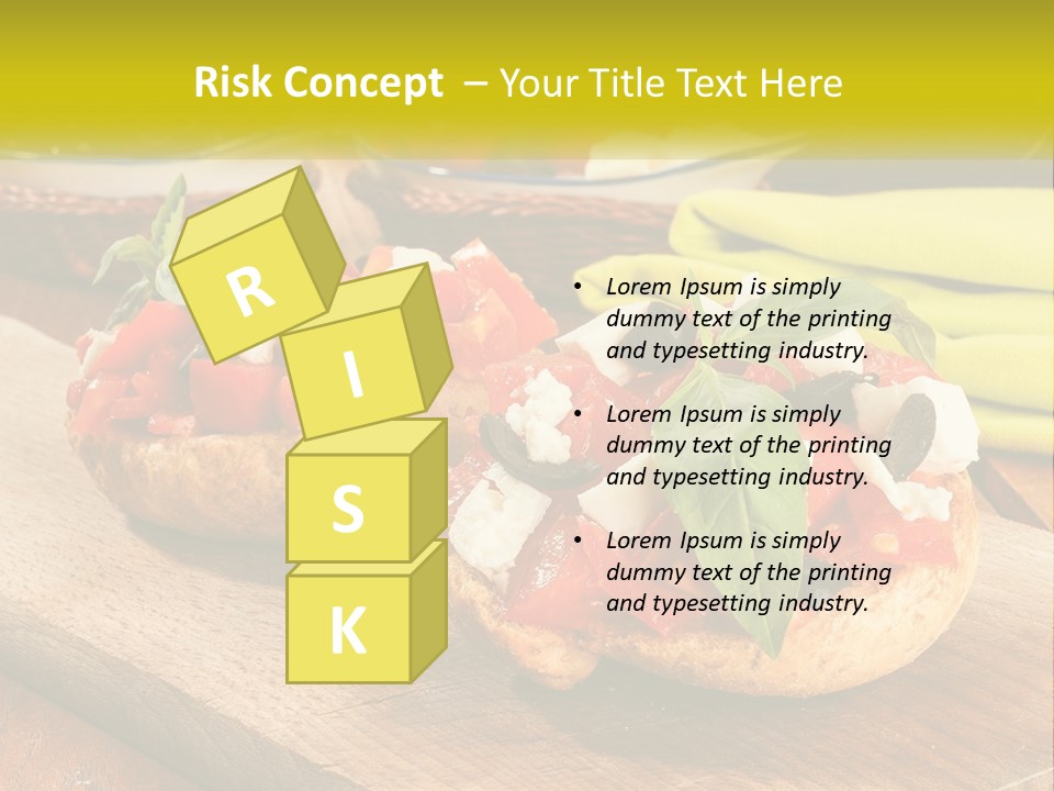 A Wooden Cutting Board Topped With Different Types Of Food PowerPoint Template