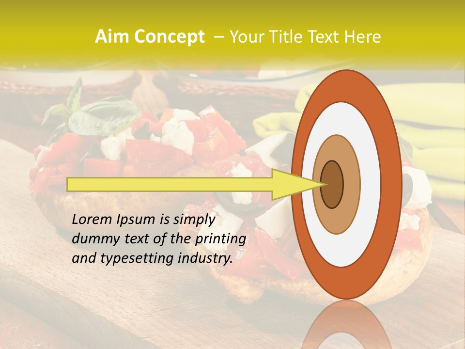 A Wooden Cutting Board Topped With Different Types Of Food PowerPoint Template