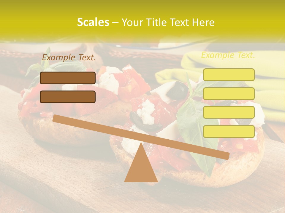 A Wooden Cutting Board Topped With Different Types Of Food PowerPoint Template