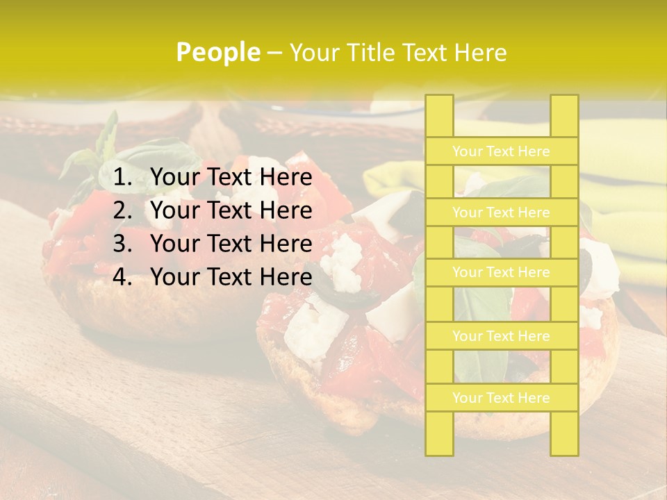 A Wooden Cutting Board Topped With Different Types Of Food PowerPoint Template