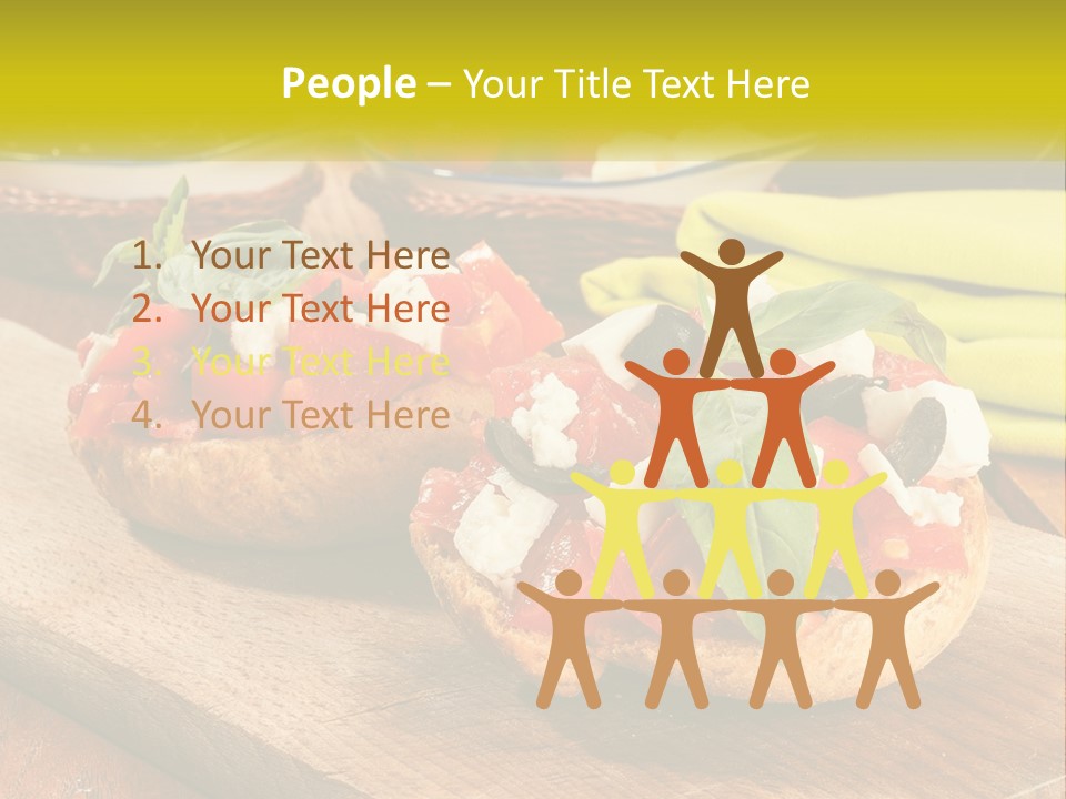 A Wooden Cutting Board Topped With Different Types Of Food PowerPoint Template