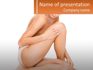 A Woman Sitting On The Ground With Her Legs Crossed PowerPoint Template