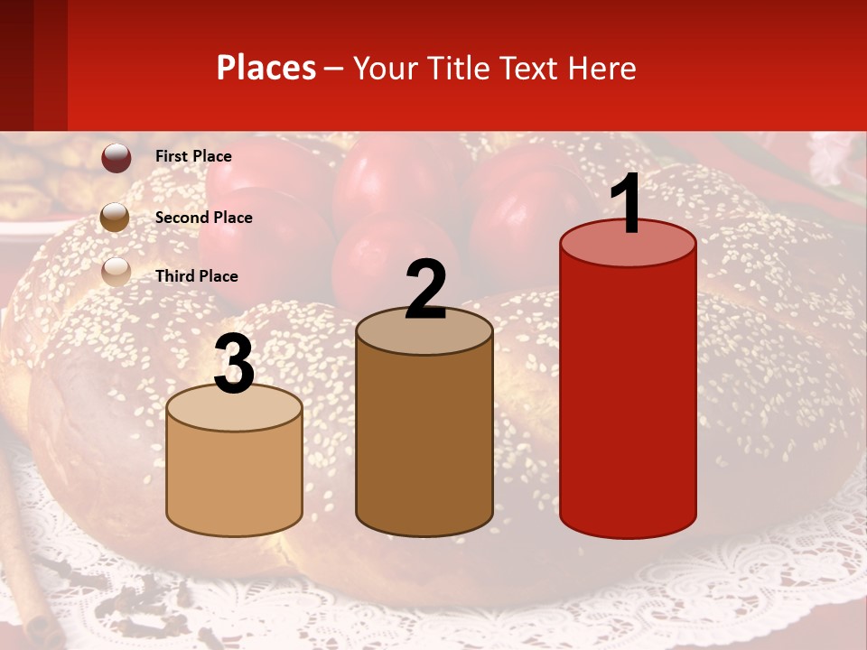 A Plate Of Bread With Tomatoes On Top Of It PowerPoint Template