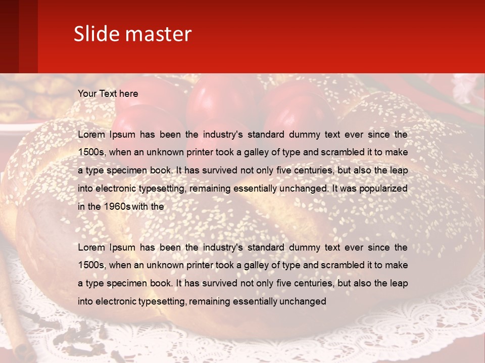 A Plate Of Bread With Tomatoes On Top Of It PowerPoint Template