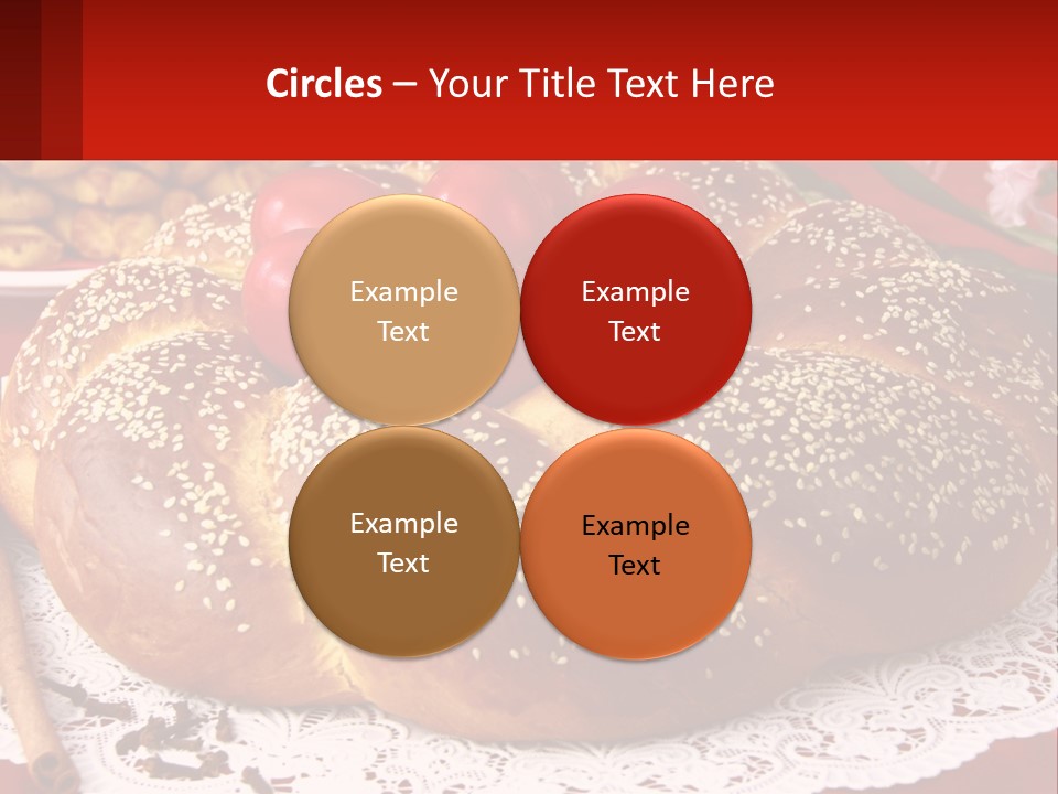 A Plate Of Bread With Tomatoes On Top Of It PowerPoint Template