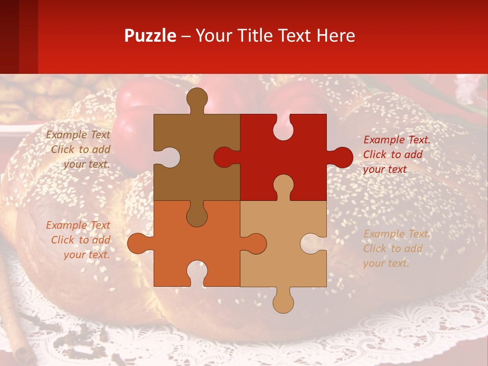 A Plate Of Bread With Tomatoes On Top Of It PowerPoint Template