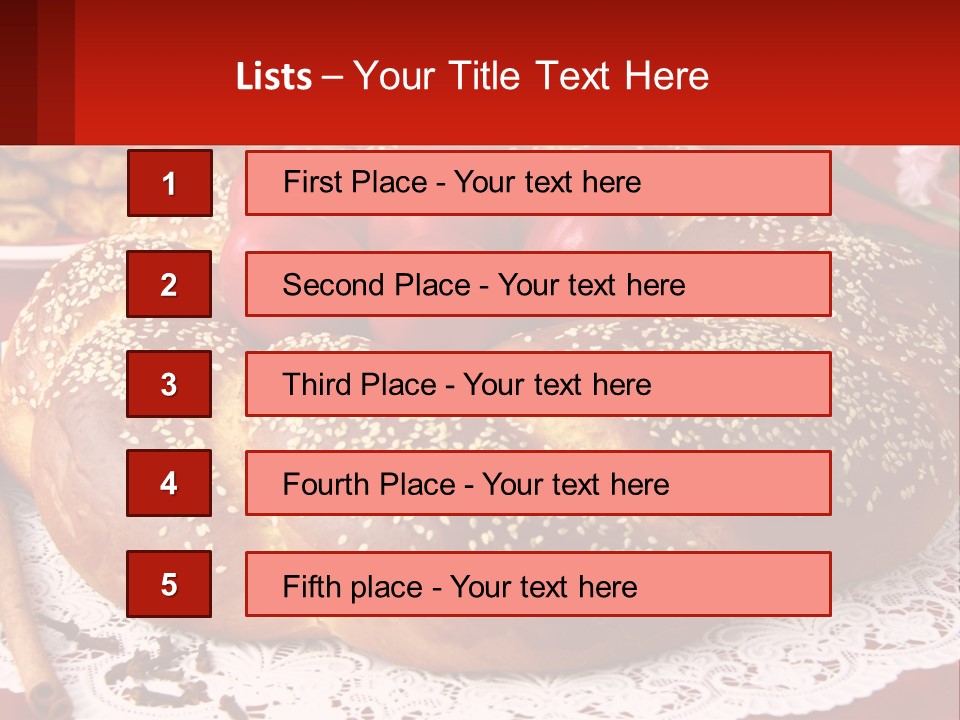 A Plate Of Bread With Tomatoes On Top Of It PowerPoint Template