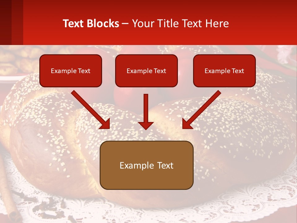 A Plate Of Bread With Tomatoes On Top Of It PowerPoint Template