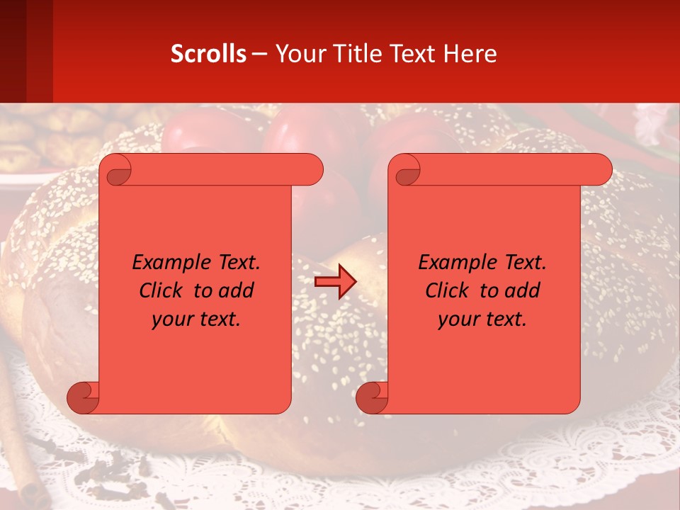 A Plate Of Bread With Tomatoes On Top Of It PowerPoint Template