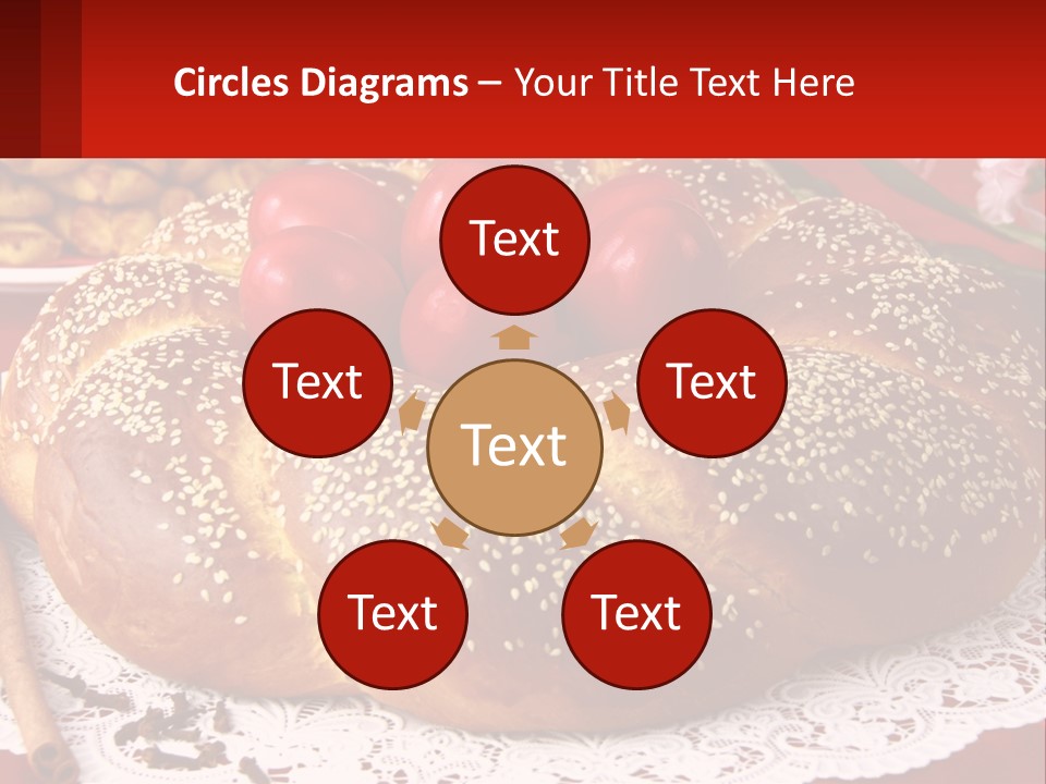 A Plate Of Bread With Tomatoes On Top Of It PowerPoint Template