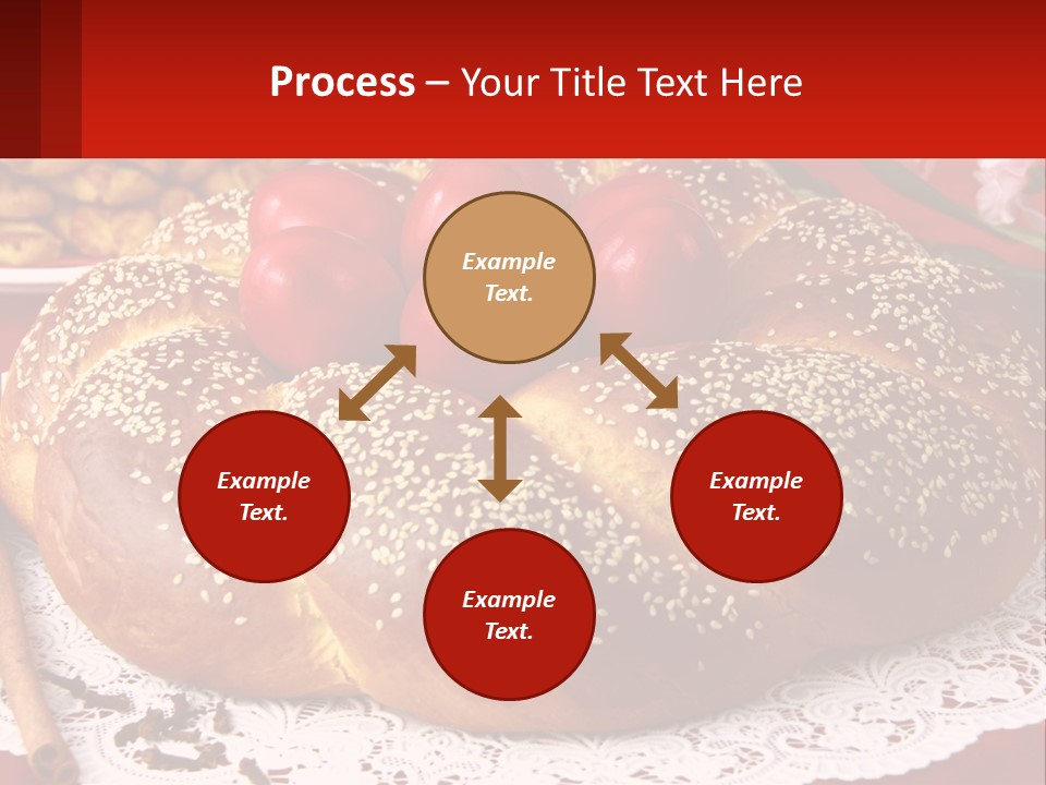 A Plate Of Bread With Tomatoes On Top Of It PowerPoint Template