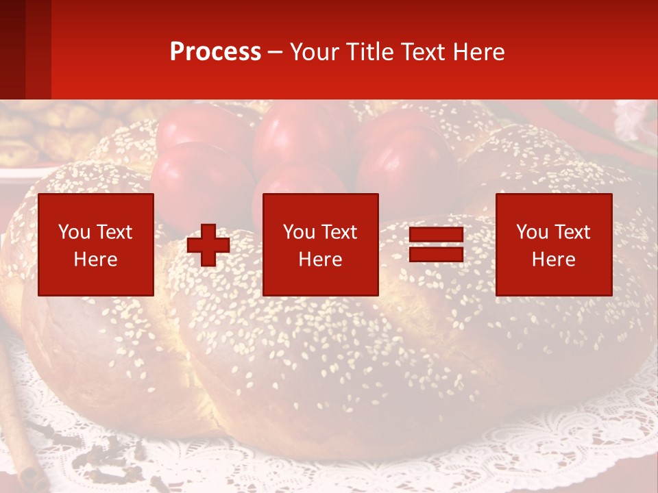 A Plate Of Bread With Tomatoes On Top Of It PowerPoint Template