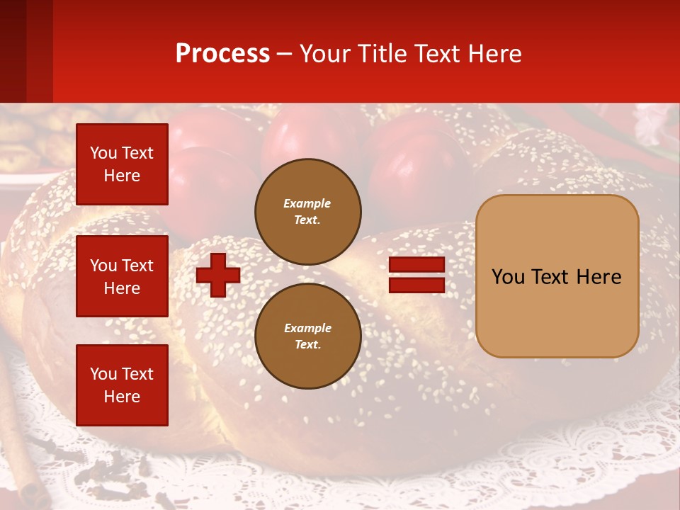 A Plate Of Bread With Tomatoes On Top Of It PowerPoint Template