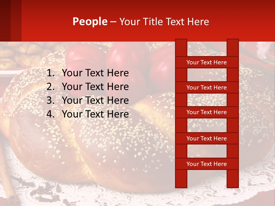 A Plate Of Bread With Tomatoes On Top Of It PowerPoint Template