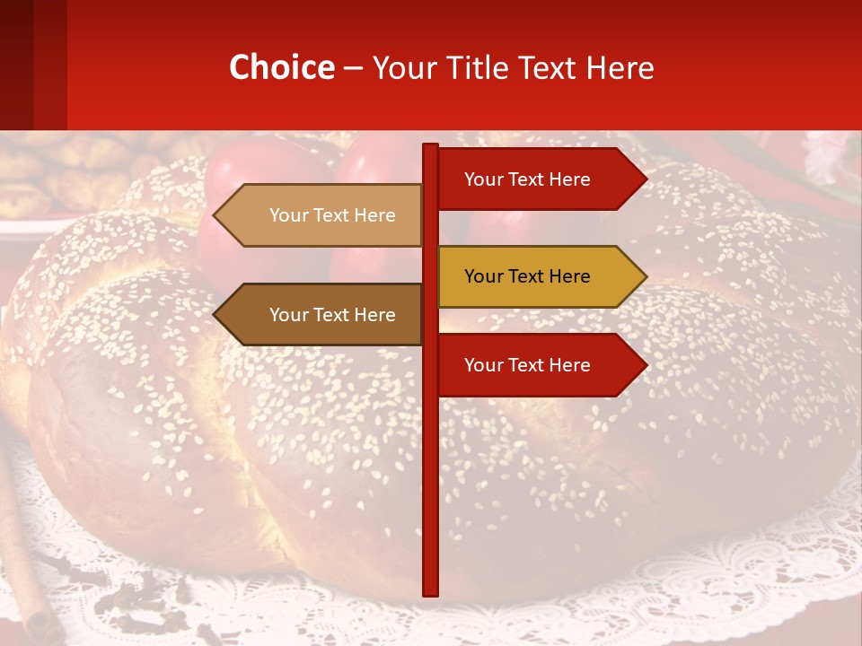 A Plate Of Bread With Tomatoes On Top Of It PowerPoint Template