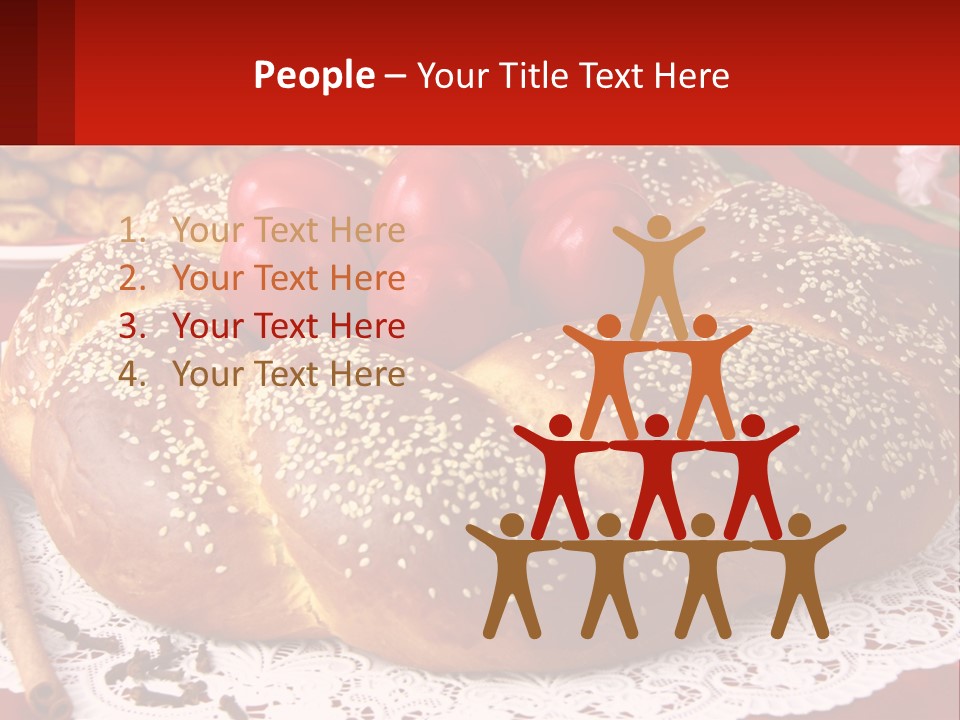 A Plate Of Bread With Tomatoes On Top Of It PowerPoint Template